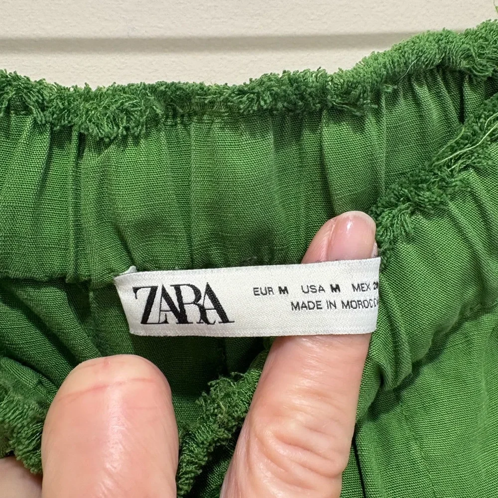 Zara Linen Blend Stretch Waist Pants